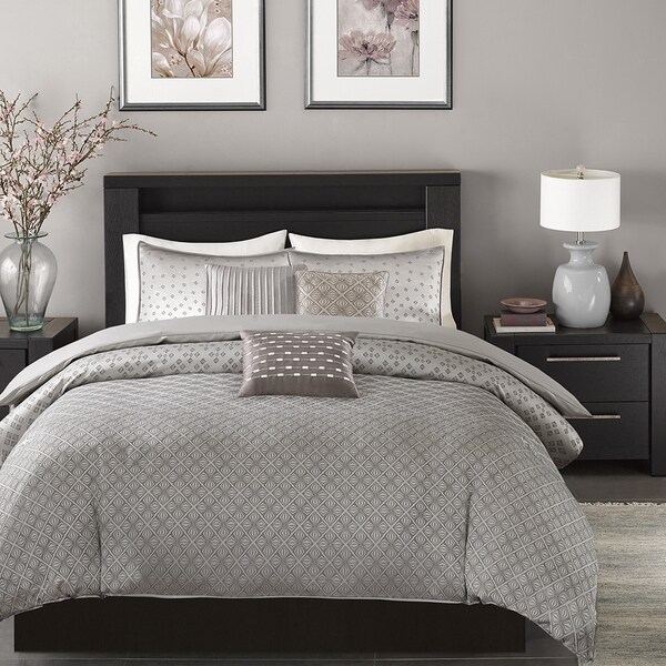 Madison Park Pensacola Silver Duvet Cover Set