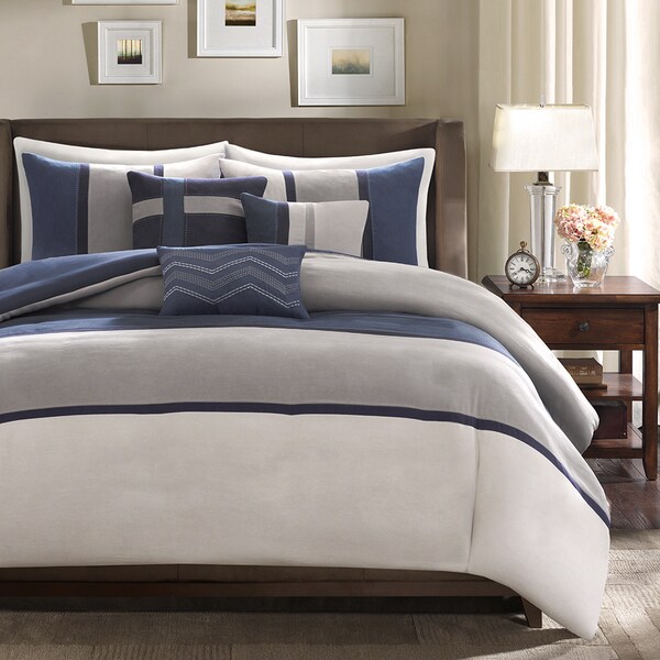 Madison Park Warner Blue Duvet Cover Set