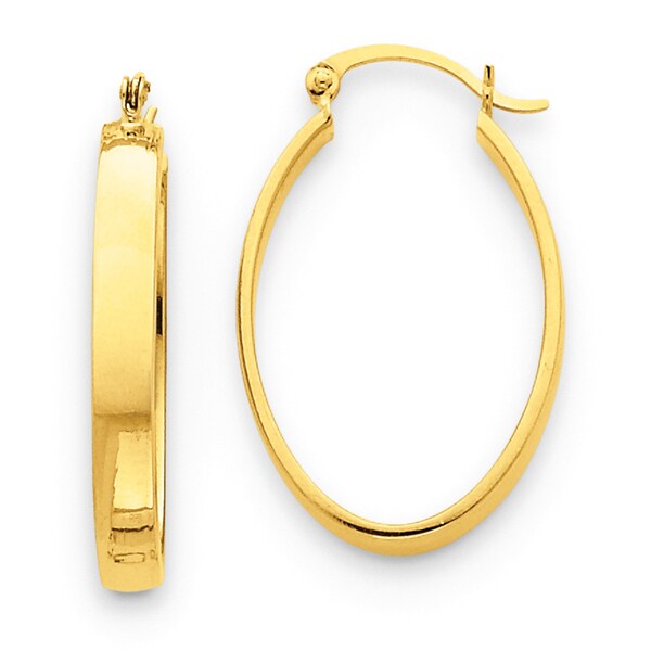 Versil 14k Yellow Gold Oval Hoop Earrings Free Shipping Today Versil 14k Yellow Gold Oval Hoop Earrings