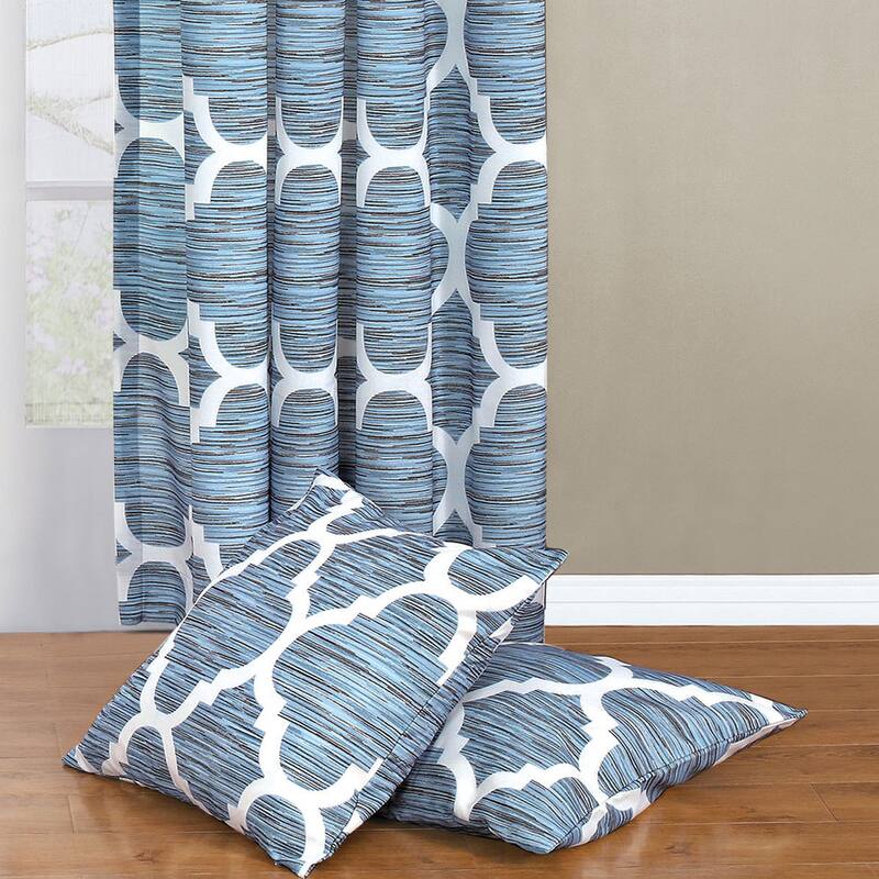 Serenta Honor Curtain Panel Pair with Coordinating Throw Pillow Covers