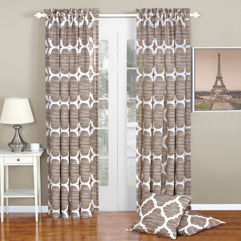 Serenta Honor Curtain Panel Pair with Coordinating Throw Pillow Covers