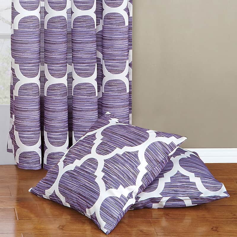 Serenta Honor Curtain Panel Pair with Coordinating Throw Pillow Covers