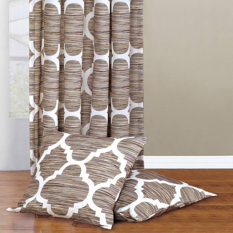 Serenta Honor Curtain Panel Pair with Coordinating Throw Pillow Covers