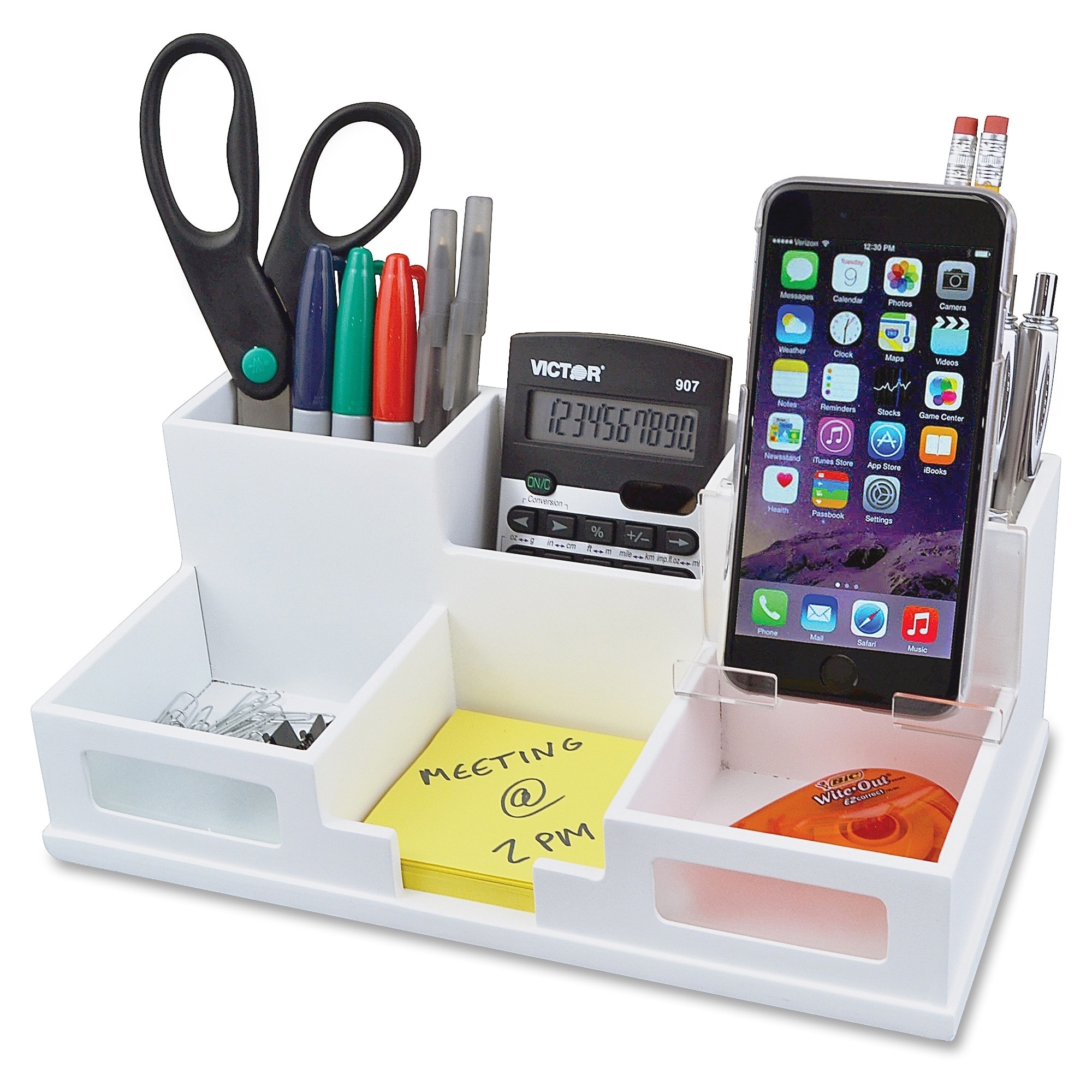 Shop Victor Pure White Collection Wood Desk Organizer With Smart