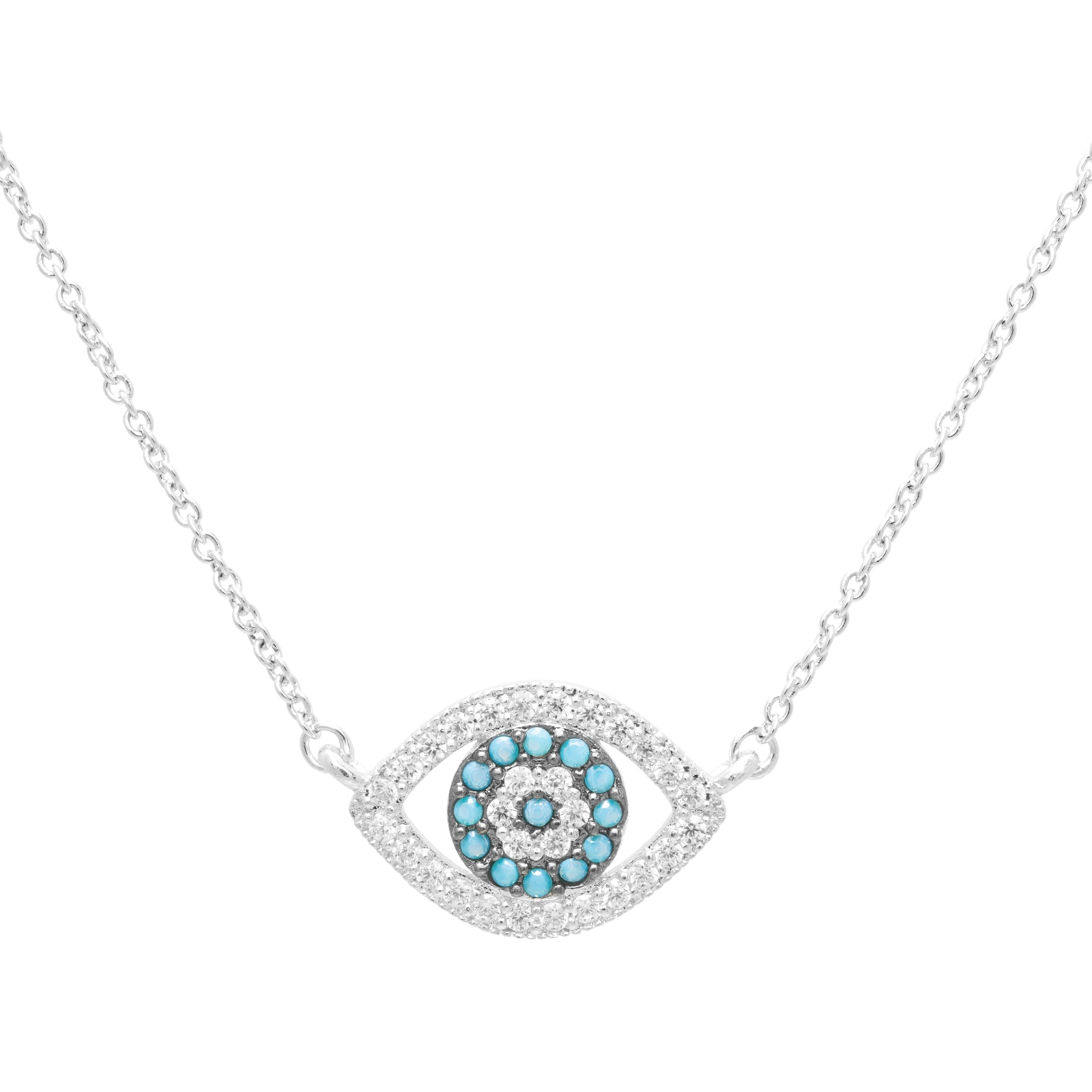 Sterling Silver CZ With 2 Extension Necklace 16
