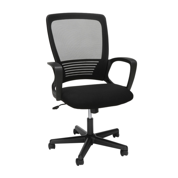 black stationary desk chair