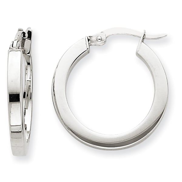 Versil 14k White Gold Square Hoop Earrings Versil 14k White Gold Square Hoop Earrings