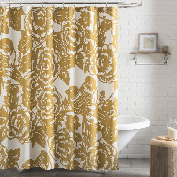 Shop Seedling By Thomas Paul Aviary Shower Curtain Mustard