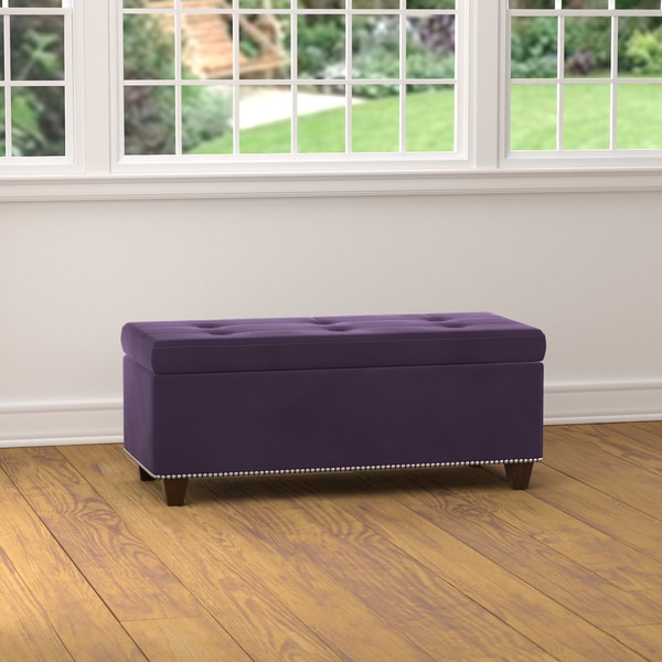 The Curated Nomad Orchid Purple Velvet Storage Ottoman