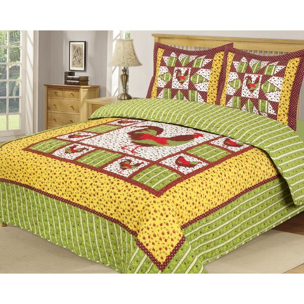 Slumber Shop Heritage Collection Rooster 3-piece Quilt Set