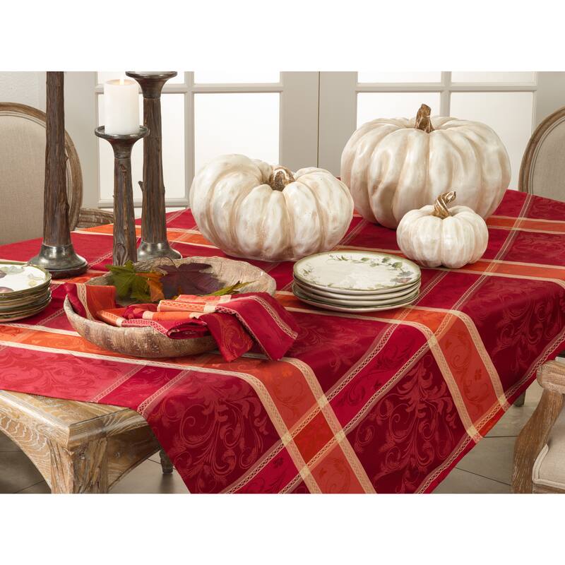 Pumpion Collection Plaid Design Tablecloth