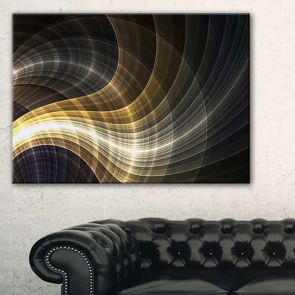 Yellow Fractal Light Art - Abstract Digital Art Canvas Print ...