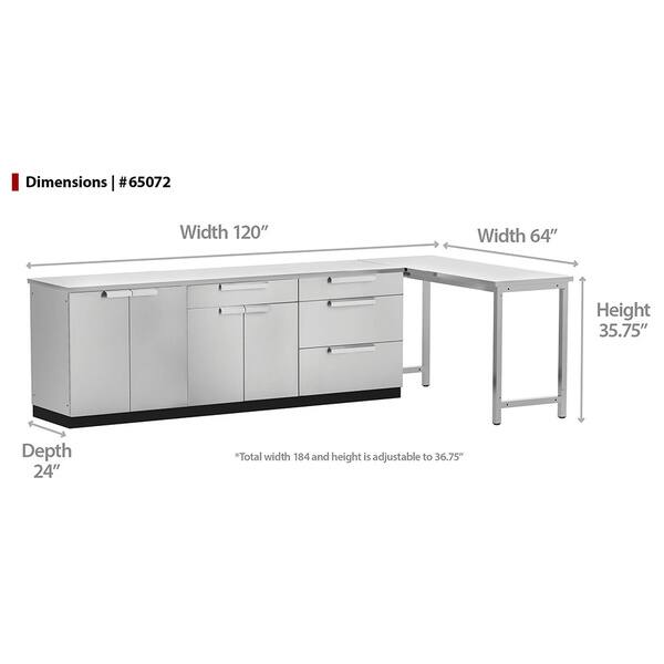 NewAge Products Stainless Steel Outdoor Kitchen With Cover Bed Bath