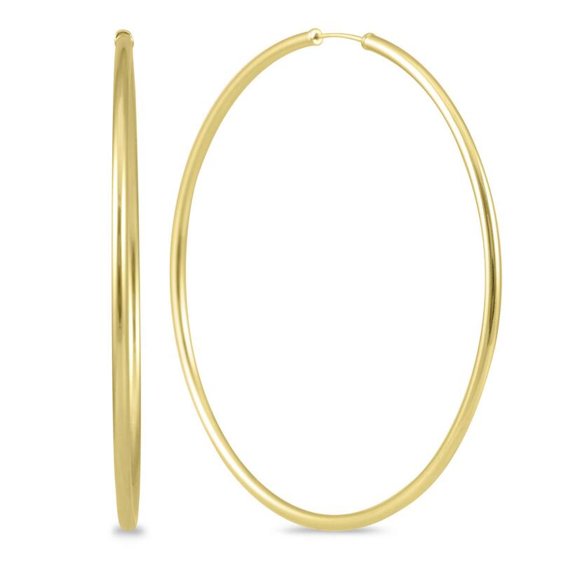Marquee Jewels 14k Yellow Gold 60-millimeter Endless Hoop Earrings