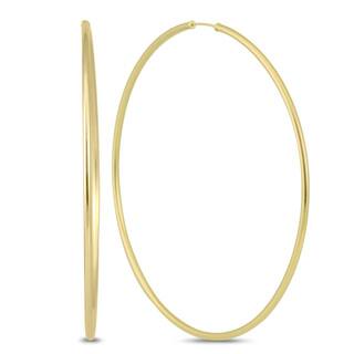 Gold Earrings Online At Our Best Deals Marquee Jewels 14k Yellow Gold 80 Millimeter Endless Hoop Earrings