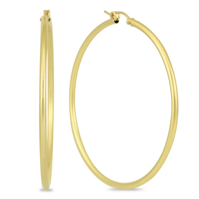 Marque Jewels 14K Yellow Gold Filled Hoop Earrings (55mm)