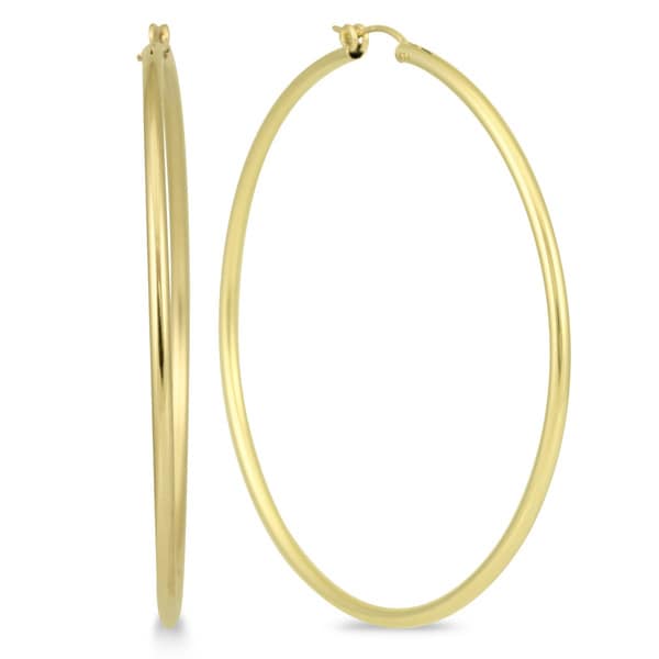 Shop Marquee Jewels 14k Yellow Gold 62-millimeter Filled Hoop Earrings - Overstock - 12127388