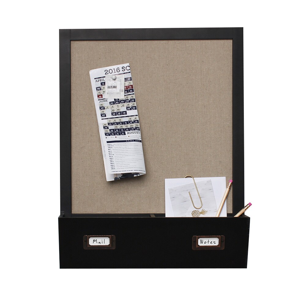Shop Decorative Wood Wall Home Organizer With Fabric Pinboard And