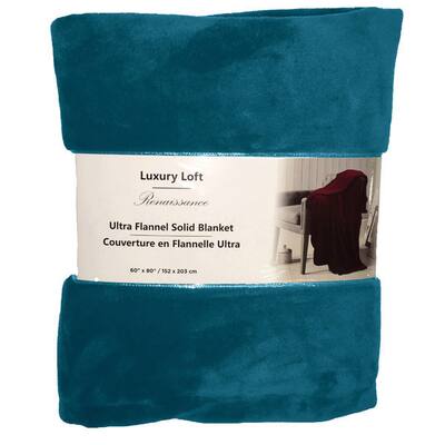 Ultra Flannel Throw Blanket - Teal