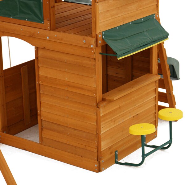 kidkraft ridgeview deluxe clubhouse wooden swing set