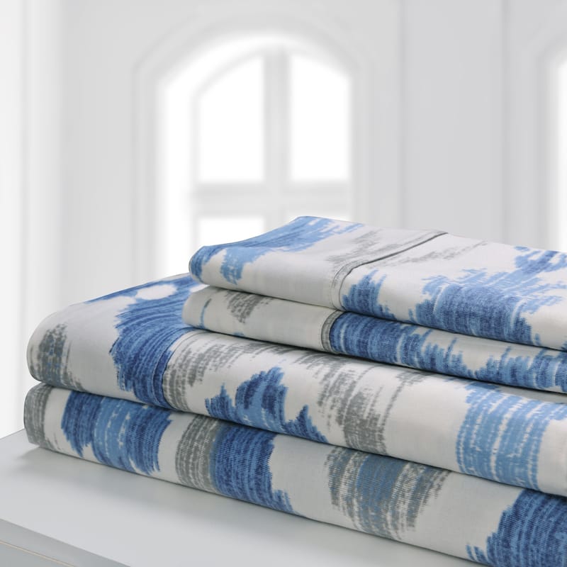 Superior 300 Thread Count Deep Pocket Printed Cotton Sheet Set