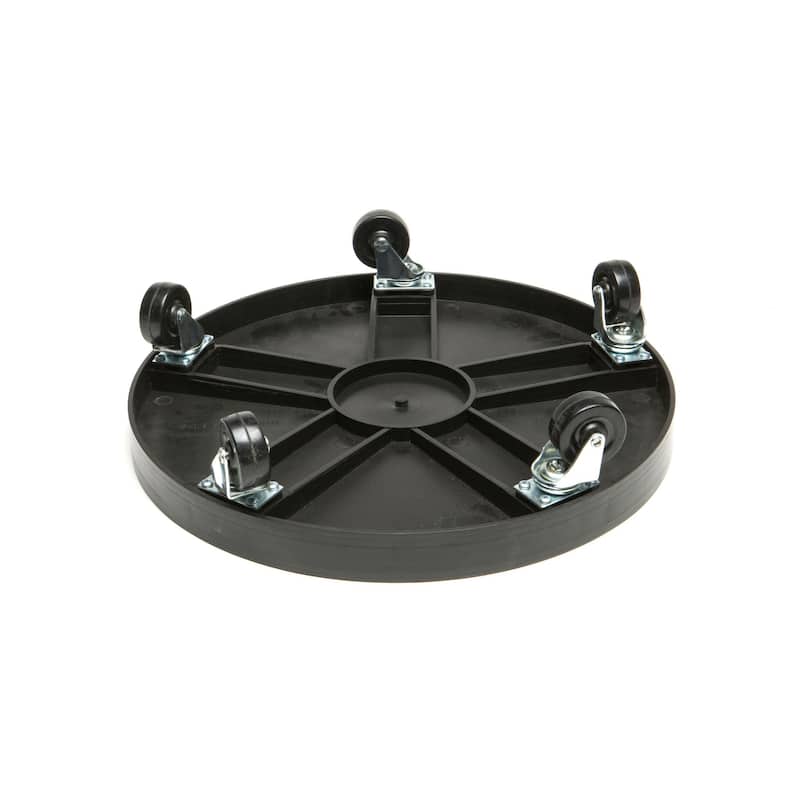 DeVault Enterprises 16" Black Plant Dolly - HDPE with Steel Casters and Rubber Wheels - Holds 500lbs. - 4"h x 16"d
