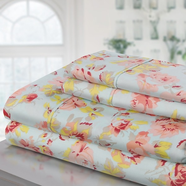 Superior 300 Thread Count Deep Pocket Printed Cotton Sheet Set