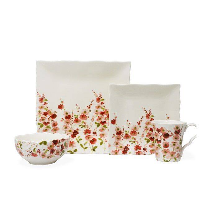 222 Fifth Belicia Pink Porcelain Dinnerware (Case of 16)