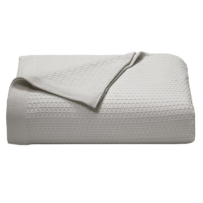 Nautica Baird Diamond Knit Solid Cotton Blanket - King - Grey