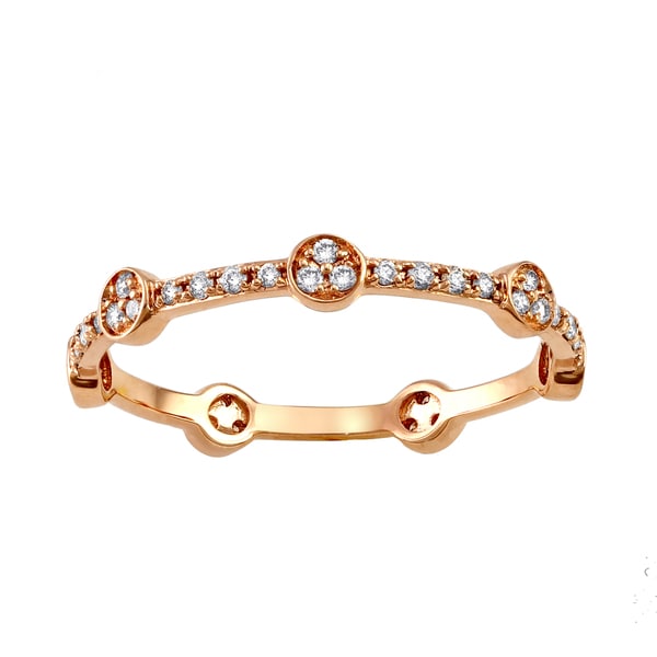 10k Rose Gold 1/4ct TDW Diamond Stackable Eternity Band Ring