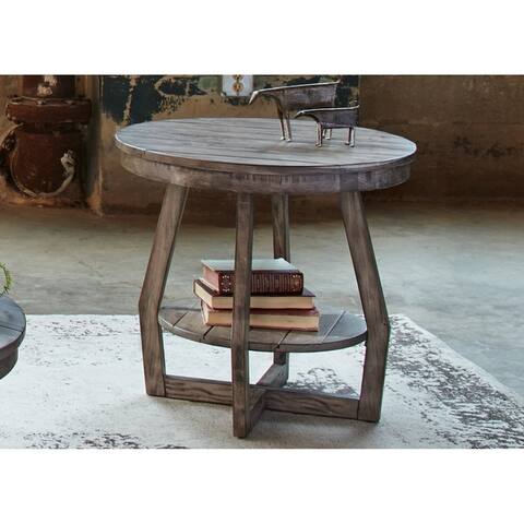 The Gray Barn Rosings Park Grey Wash Round End Table