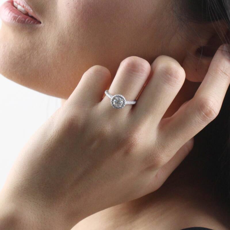 Auriya Platinum 2 carat TW Double-edged Halo Diamond Engagement Ring