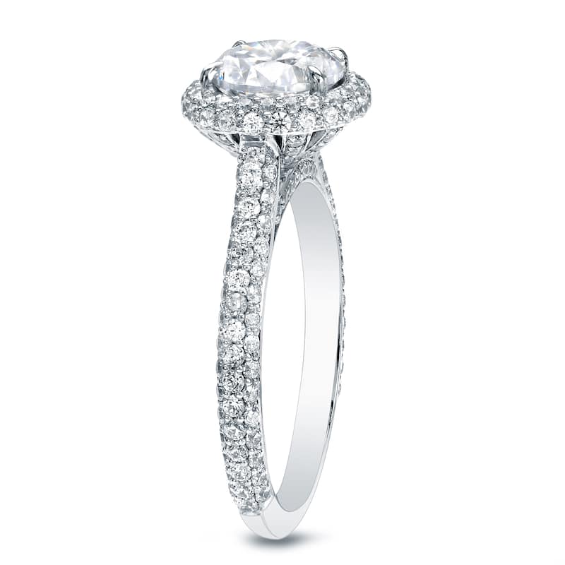 Auriya Platinum 2 carat TW Double-edged Halo Diamond Engagement Ring