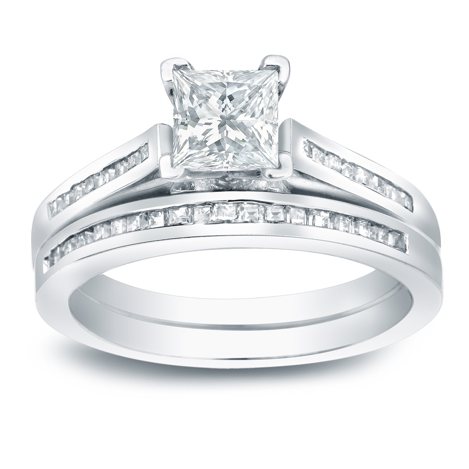 platinum square diamond engagement rings