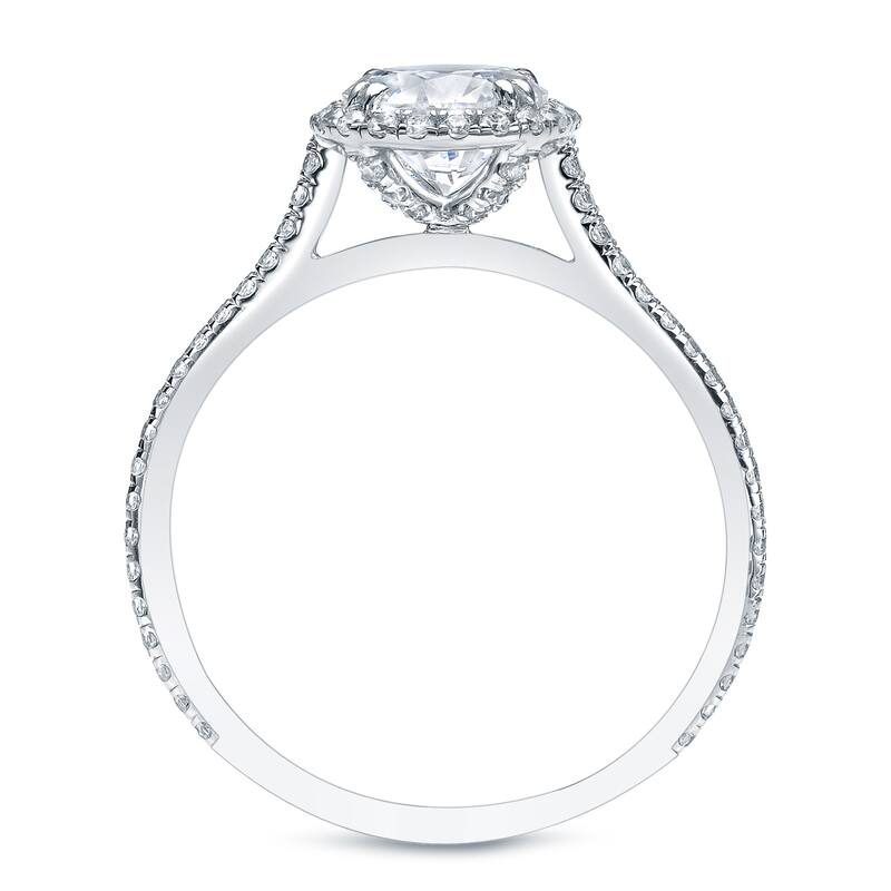 Auriya Platinum 1 1/2 carat TW Round Halo Diamond Engagement Ring