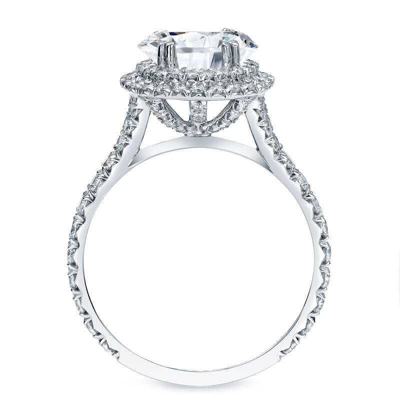 Auriya Platinum 2 carat TW Double Halo Diamond Engagement Ring