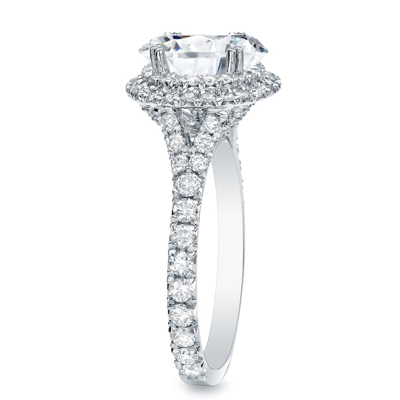 Auriya Platinum 2 carat TW Double Halo Diamond Engagement Ring