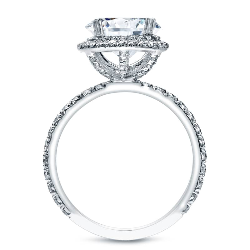 Auriya Platinum 1 3/4ctw Cushion-cut Double Halo Diamond Engagement Ring