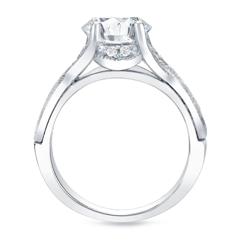 Auriya Platinum 1 1/2ctw Vintage Round Diamond Engagement Ring Set