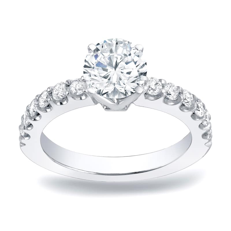 Auriya Platinum 1ct TDW Round Diamond Solitaire Engagement Ring