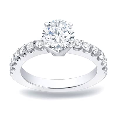 Auriya Platinum 1ct TDW Round Diamond Solitaire Engagement Ring