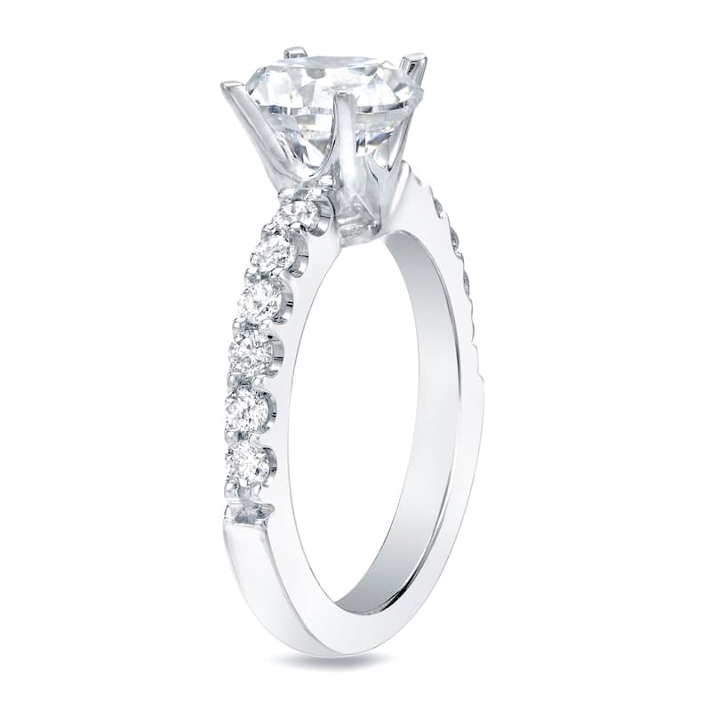 Auriya Platinum 1ct TDW Round Diamond Solitaire Engagement Ring