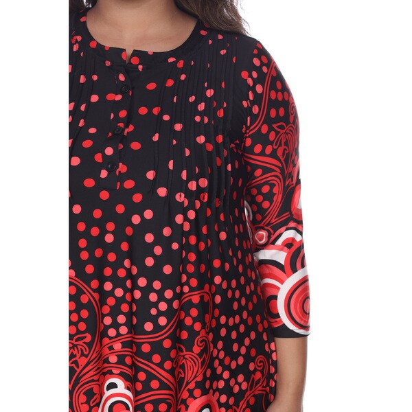 red and white polka dot shirt plus size