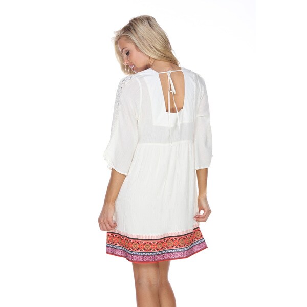 women's white embroidered dress