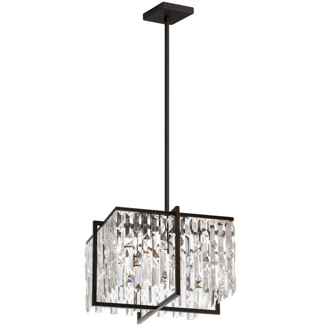 Dainolite Espresso Crystal 4-light 16-inch Chandelier (Over 100 Watts) - Chandeliers For Bedrooms by Overstock.com