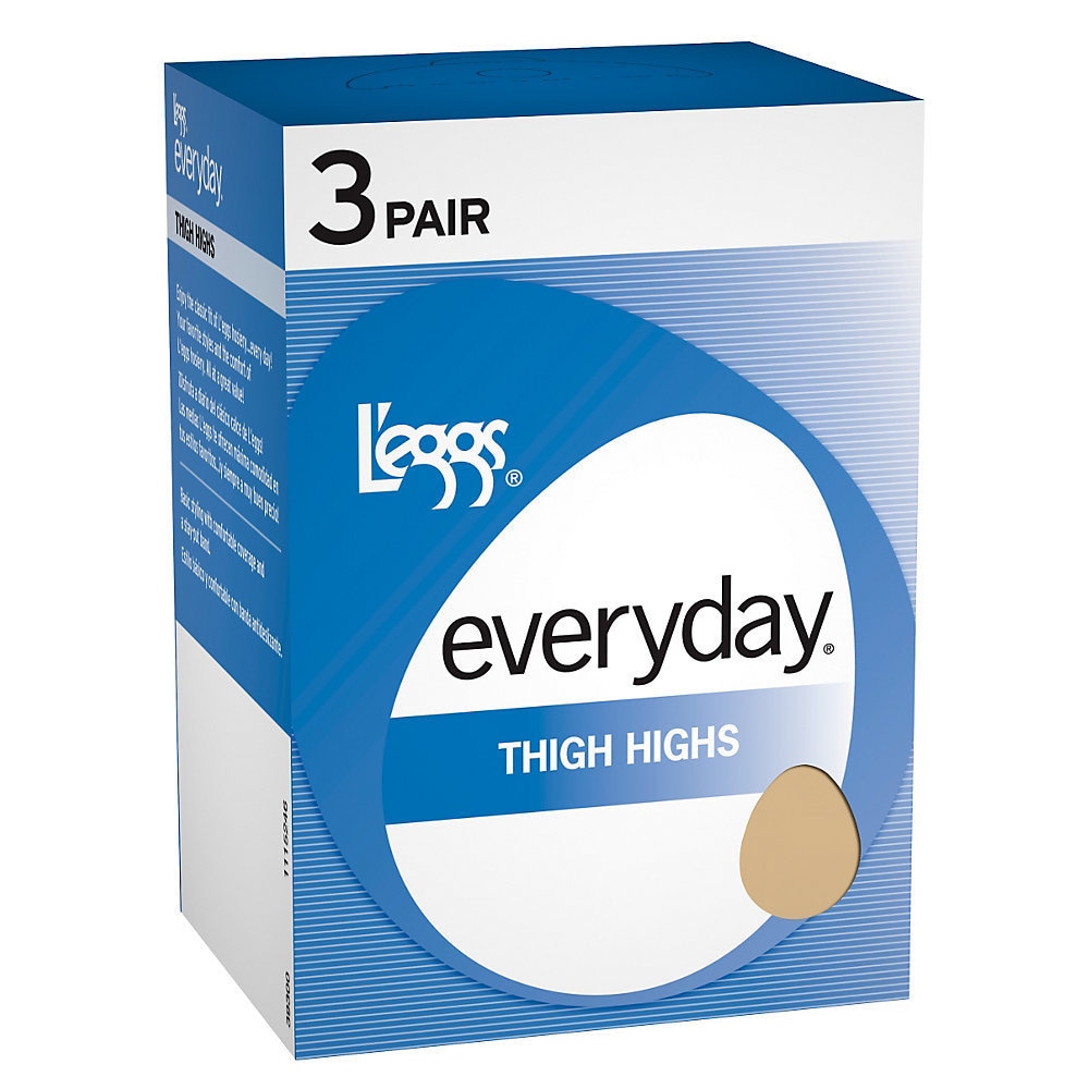 Leggs ~ 3 Pair Women/'s Pantyhose Everyday Thigh High SheerToe 2 sizes all Suntan