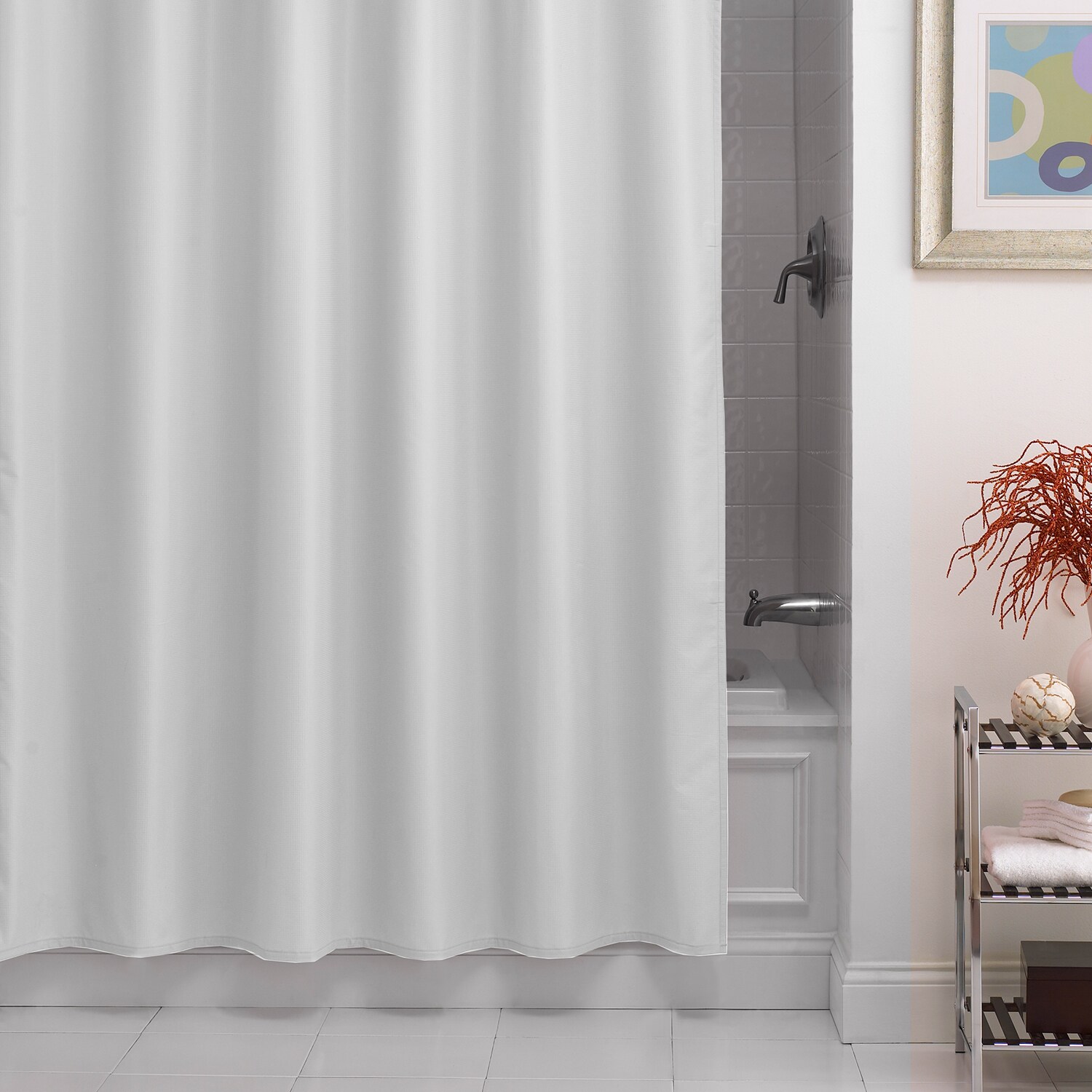 Ex-Cell 70" x 78" White XL Vinyl Shower Curtain /Liner 