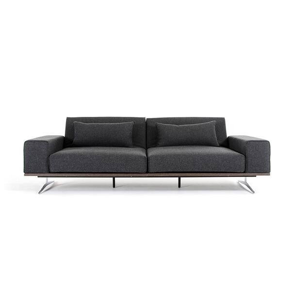 Shop Divani Casa Vermont Grey Fabric Steel Modern Sofa Bed