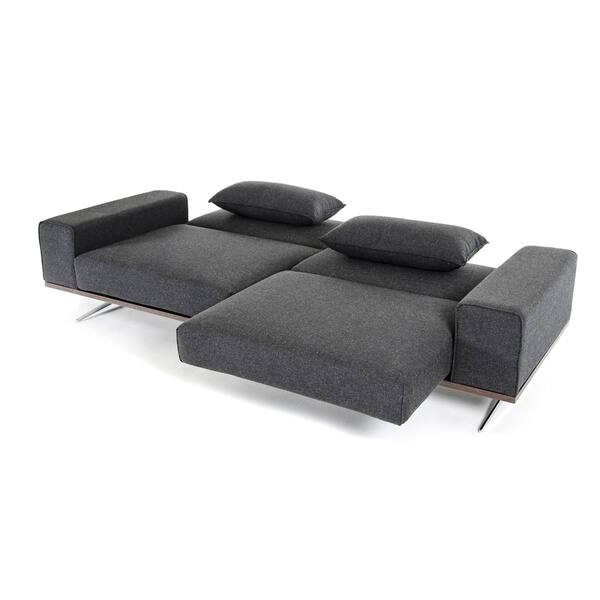 Shop Divani Casa Vermont Grey Fabric Steel Modern Sofa Bed
