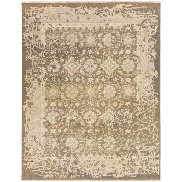 slide 2 of 6, Hand Knotted Pan Wool/Cotton Area Rug - 6' x 9' 6' x 9' - Beige